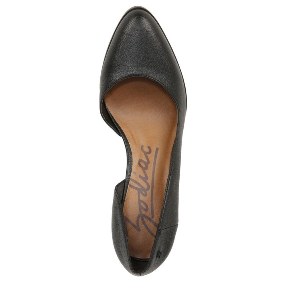 Zodiac Gracie Women's Black Leather Side Cutout pumps